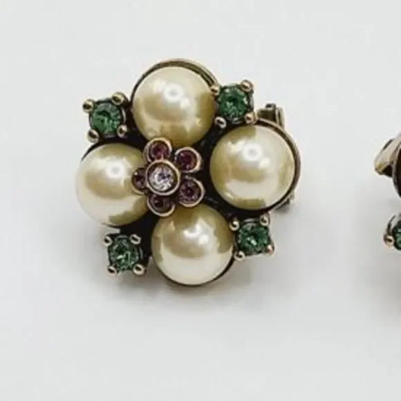 Heidi Daus Faux Pearl and Crystal Earrings - Picture 4 of 6